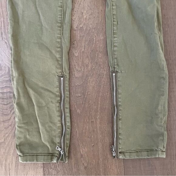 Crysp Denim Cargo Pants Distressed Rips Skinny fit Men's Jean Olive (Waist 31) - Picture 8 of 11